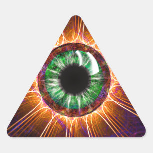 Tesla's Other Eye Fractal Art Triangle Sticker