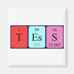 Tess periodic table name magnet