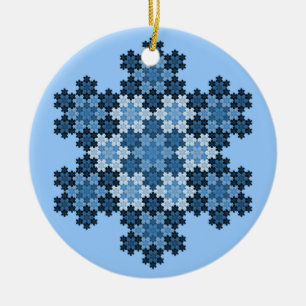 Tessellated Koch Snowflakes Ceramic Tree Decoration