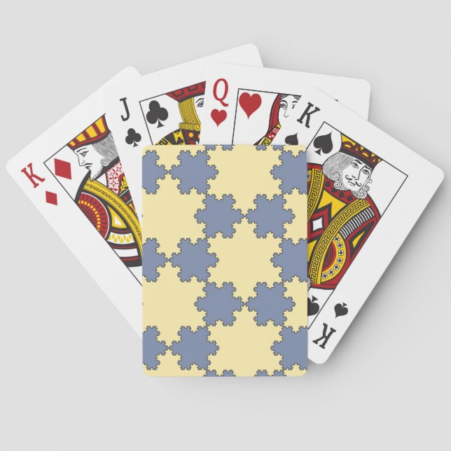 Tessellated Koch Snowflakes (Fractal Pattern) Playing Cards (Back)