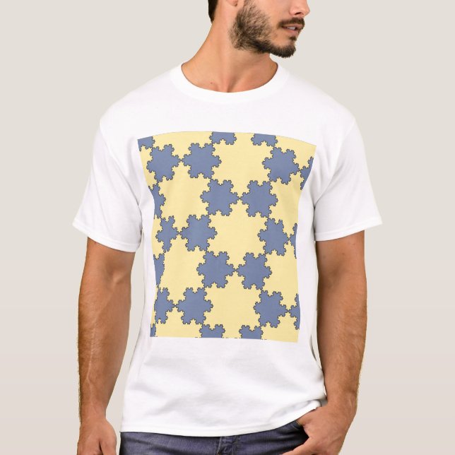 Tessellated Koch Snowflakes (Fractal Pattern) T-Shirt (Front)