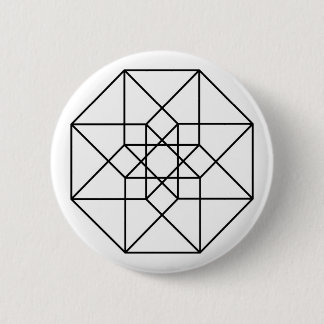 Tesseract (black outline) 6 cm round badge