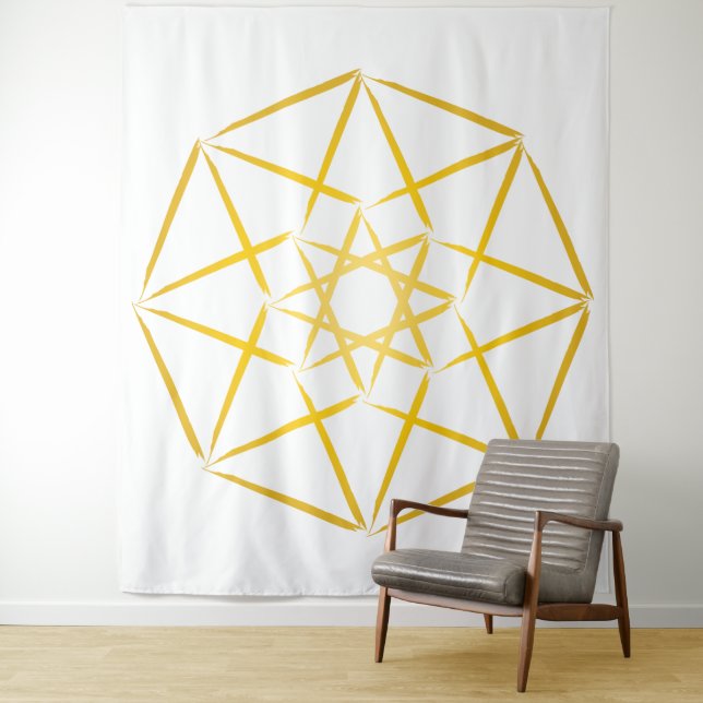Tesseract Series V4 (Gold) Tapestry (In Situ)