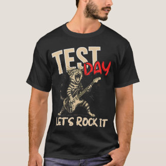 Test Day Let's Rock It Testing Day Rock Cat T-Shirt