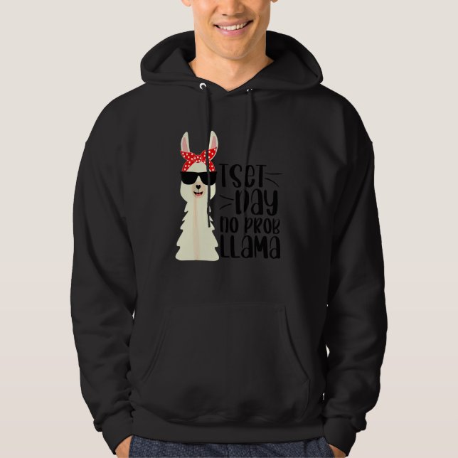 Test Day Llama Teacher Exam Testing Teaching Hoodie (Front)