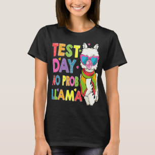 Test Day No Prob Llama Cute Llama Teacher Testing  T-Shirt
