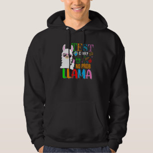 Test Day No Prob Llama  Llama Sunglasses Testing D Hoodie