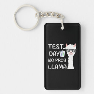 Test Day No Prob-llama Llama Teacher Testing Day Key Ring