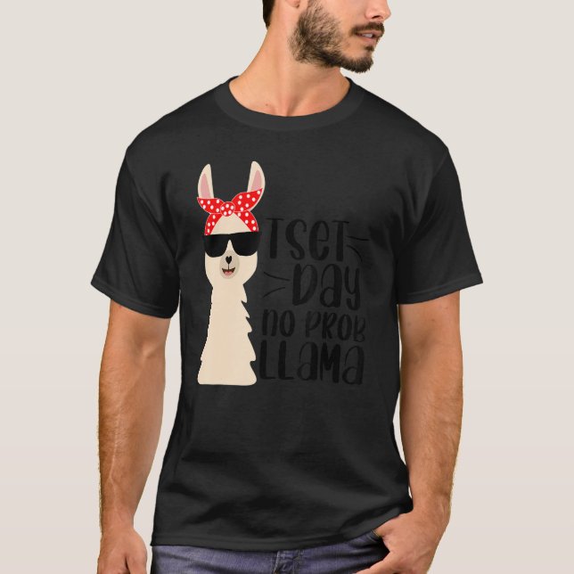 Test Day No Prob llama  Llama Teacher Testing Day T-Shirt (Front)
