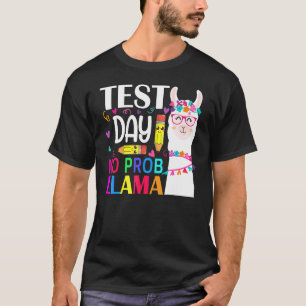 Test Day No Prob Llama Teacher Exam Testing Teachi T-Shirt
