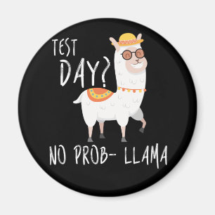 Test Day No Prob Llama Teacher Teaching Exam Magnet