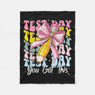 Test Day Rock The Test Motivational Teacher You Go Fleece Blanket