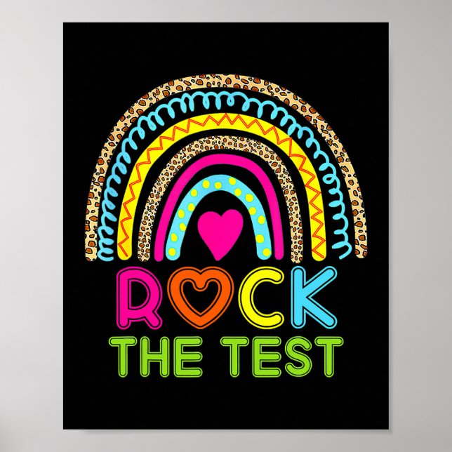 Test Day Rock The Test Teacher Testing Day Poster (Front)