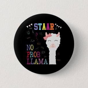 Test Day Squad No Prob-llama Llama Teacher Student 6 Cm Round Badge