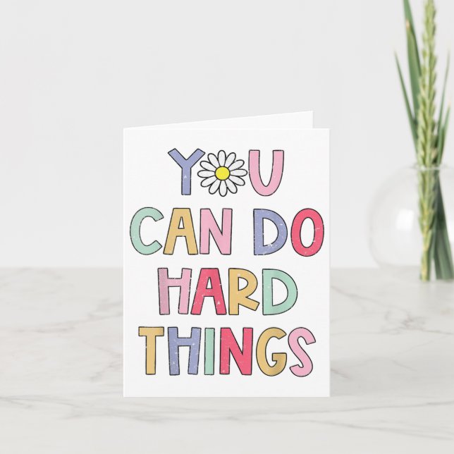 Test Day Teacher You Can Do Hard Things Students W Card (Front)