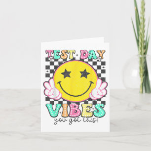 Test Day Vibes You Got This Retro Groovy Testing D Card