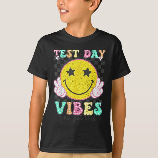 Test Day Vibes You Got This Retro Groovy Testing D T-Shirt (Front)