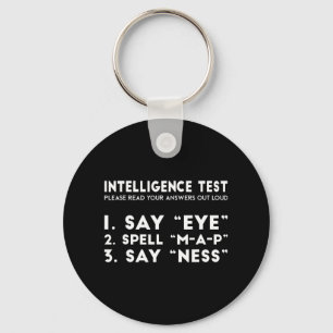 Test Eye Map Ness Funny Joke Father's Day Key Ring