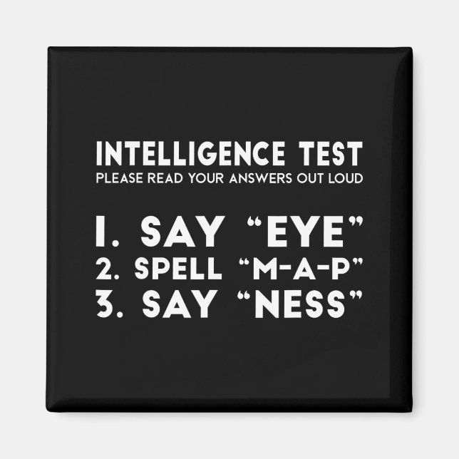 Test Eye Map Ness Funny Joke Father's Day  Magnet (Front)