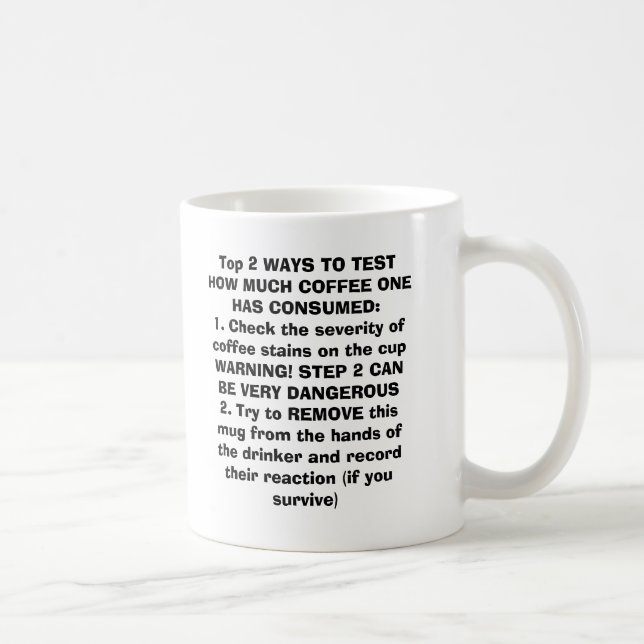 TEST HOW MUCH COFFEE ONE HAS CONSUMED MUG (Right)