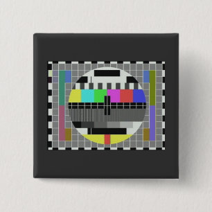 Test pattern novelty (BBC card G) 15 Cm Square Badge