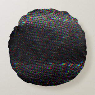 Test Screen Glitch Texture. Round Cushion