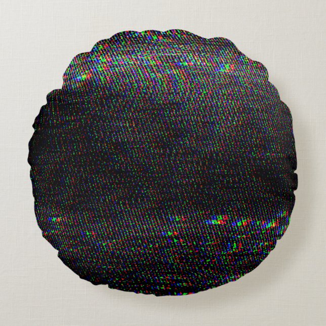 Test Screen Glitch Texture. Round Cushion (Front)