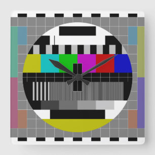 Test screen square wall clock