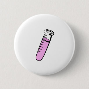 Test tube 6 cm round badge