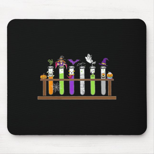 Test Tube Chemistry Nerd Science Teacher Spooky Ha Mouse Pad (Front)