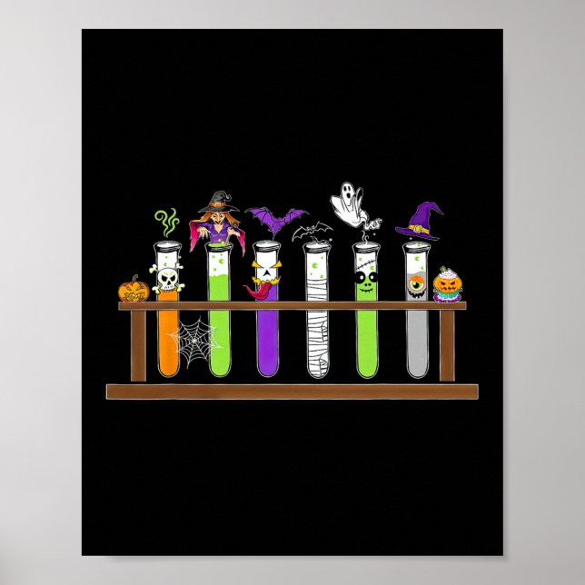 Test Tube Chemistry Nerd Science Teacher Spooky Ha Poster (Front)