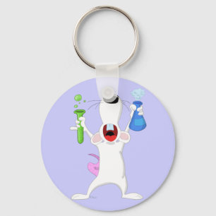 Test Tube Lab Rat Keychain