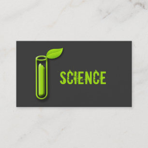 Test Tube Leaf Cool Scientist Business Cards