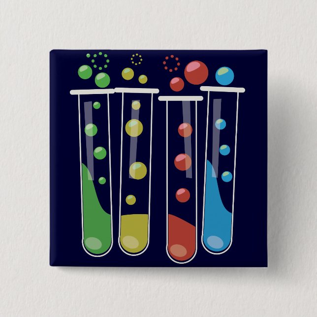 Test Tubes 15 Cm Square Badge (Front)
