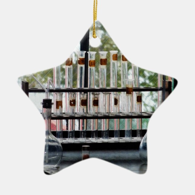 Test Tubes by Window Ceramic Tree Decoration (Front)