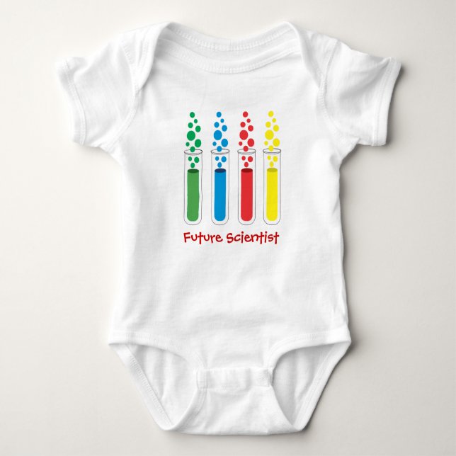 Test Tubes Future Scientist Baby Bodysuit (Front)