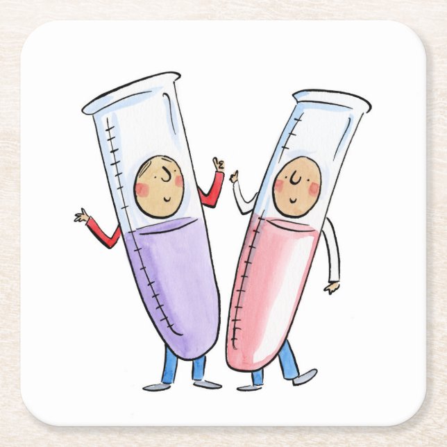 Test Tubes Square Paper Coaster (Front)