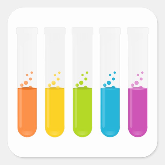 Test tubes square sticker (Front)