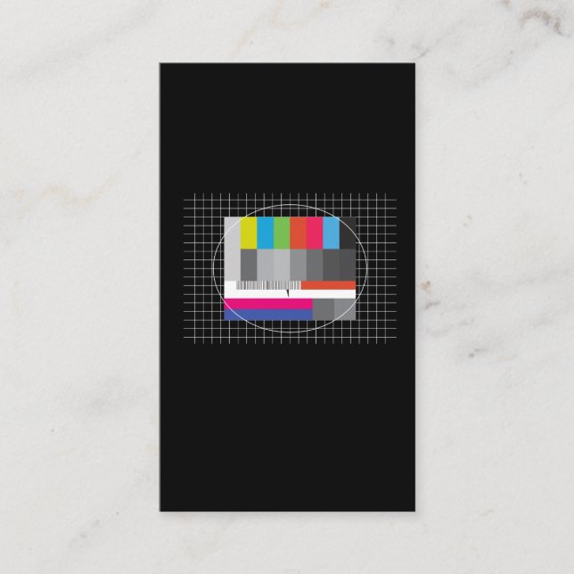 Test TV 90's Party 80's Outfit Retro Costume Business Card (Front)