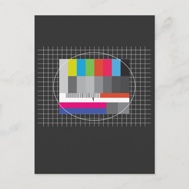 Test TV 90's Party 80's Outfit Retro Costume Postcard (Front)