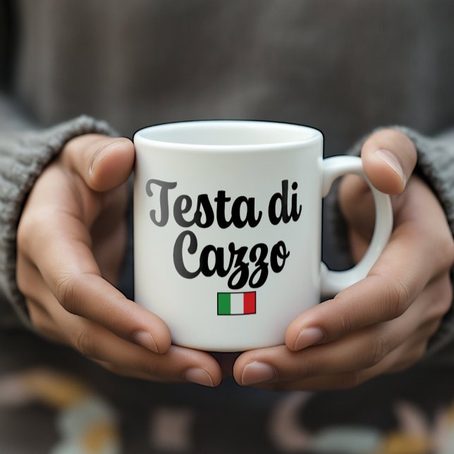 Testa Di Cazzo - Funny Italian Gag Gift Coffee Mug (Funny Rude Italian Gag Gift - Testa Di Cazzo Mug)