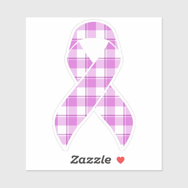 Testicular Cancer Awareness Plaid Purple Ribbon (Sheet)