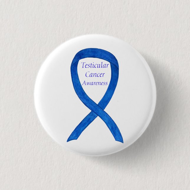 Testicular Cancer Awareness Ribbon Button Pins (Front)