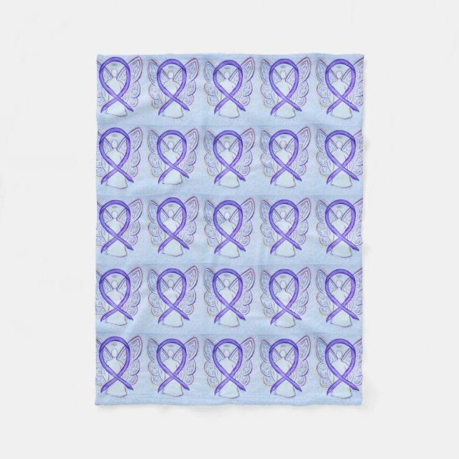 Testicular Cancer Awareness Ribbon Fleece Blankets (Front)