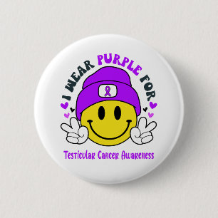 Testicular Cancer Awareness Ribbon Support Gifts 6 Cm Round Badge