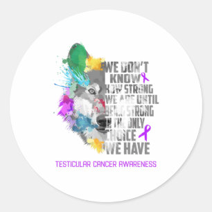 Testicular Cancer Awareness Ribbon Support Gifts Classic Round Sticker