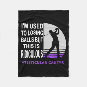 Testicular Cancer Awareness Survivor Funny Golf Fleece Blanket