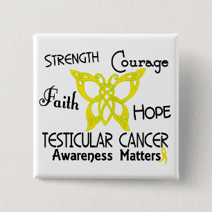 Testicular Cancer Celtic Butterfly 3 15 Cm Square Badge