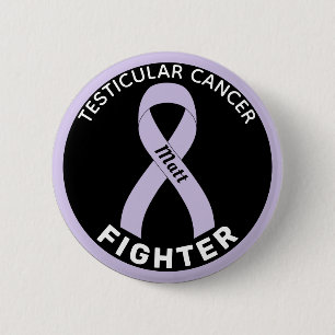 Testicular Cancer Fighter Ribbon Black Button