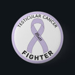 Testicular Cancer Fighter Ribbon White Button<br><div class="desc">Testicular Cancer Fighter Ribbon White Button for awareness and support for men fighting testicular cancer.</div>